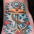 Anchor Foot Tattoo - Foot Tattoos Designs