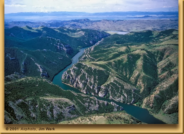 aerial view of gates of the mountains