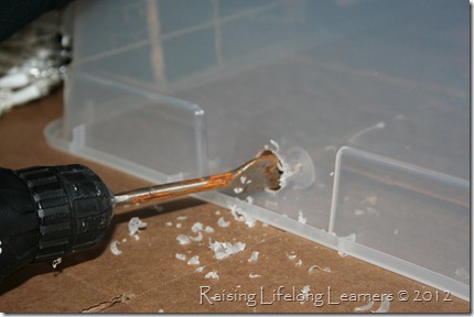 Drilling a Power Cord Hole in Light Table