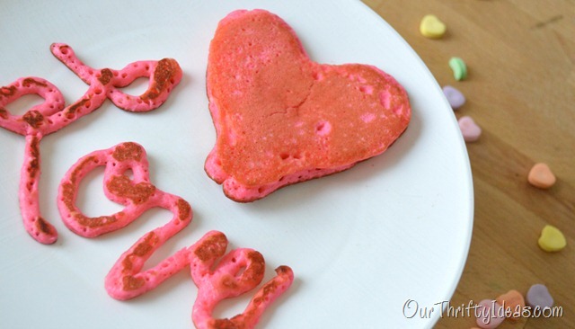 Our Thrifty Ideas | Heart Shaped Pancakes for Valentine's Day breakfast | #Valentines #Breakfast