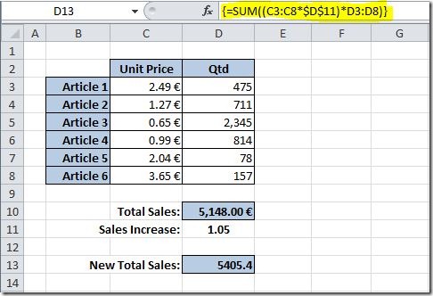 excel array formula