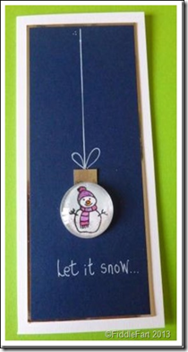 Let it snow glass bauble card