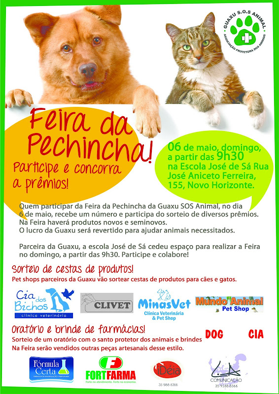 Está aberta a Feira da Pechincha da Guaxu SOS Animal