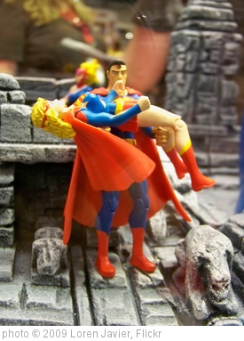 'Superman mourns Supergirl's death in the Infinite Heroes display at the Mattel booth at San Diego Comic-Con International' photo (c) 2009, Loren Javier - license: http://creativecommons.org/licenses/by-nd/2.0/