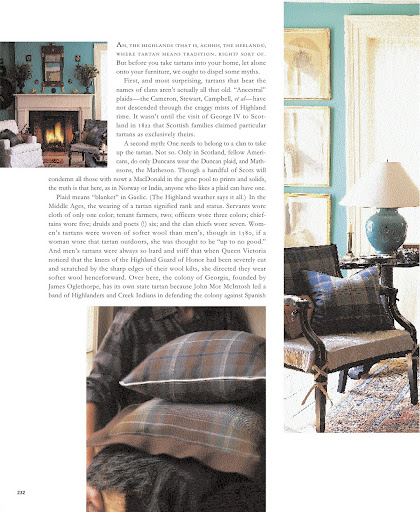 Using dark tartan pattens on accessories always adds something extra in a room decorated with lighter colors. Using dark tartan pattens on accessories always adds something extra in a room decorated with lighter colors.