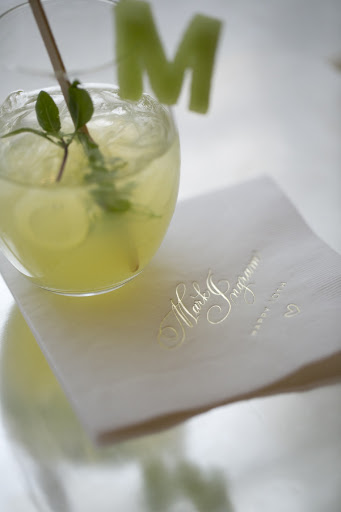 Beautiful calligraphy by Deborah Delaney decorated the napkins.