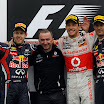 Sebastian Vettel, Jenson Button, Mark Webber, Podium
