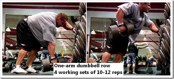 Jay Cutler back workout - One-arm dumbbell row