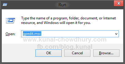 Open Group Policy Editor from Run Dialog