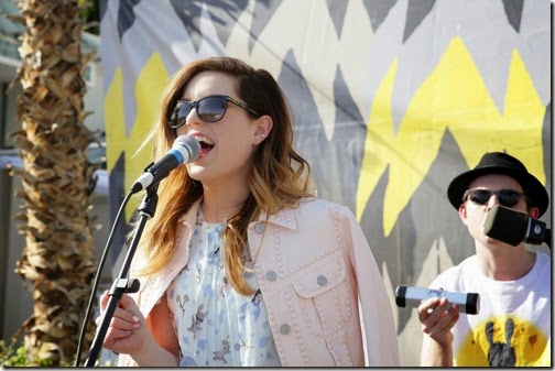LA QUINTA, CA - APRIL 10:  Sydney Sierota (L) and Graham Sierota of the band Echosmith performs at Coach Backstage at Soho Desert House on April 10, 2015 in La Quinta, California.  (Photo by Chelsea Lauren/Getty Images for Coach)