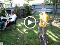 Kai blasting his cousin Matthew with the amazing Nerf Vulcan gun