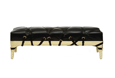 bondage furniture leather gold interior design contemporary 