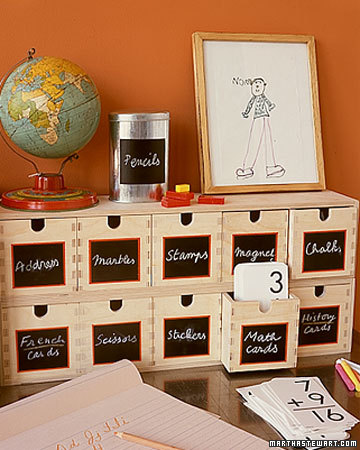 Get organized -- again and again -- with these chalkboard drawers. The labels can be erased as contents in each drawer change. Get organized -- again and again -- with these chalkboard drawers. The labels can be erased as contents in each drawer change.