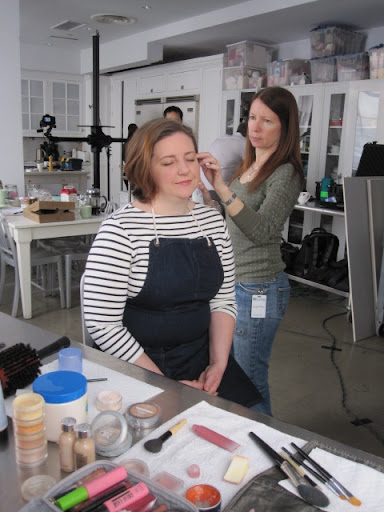 Getting glam'd up (that's Heather and Mel doing hair and make-up). Getting glam'd up (that's Heather and Mel doing hair and make-up).
