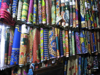 'Colorful Textiles in Kaneshi Market, Accra.' Photo by Angela Cheng