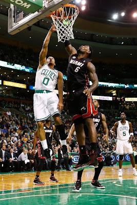 lebron james nba 130127 mia at bos 06 Boston Outlasts Miami in 2nd OT. LeBron Debuts Suede X PE!