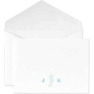 With a simple and playful design, the seahorse and initials would be perfect stationery for a teenager.