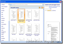 Select MS-Word 2007 template(combinebasic.com) MS-Word 2007 template