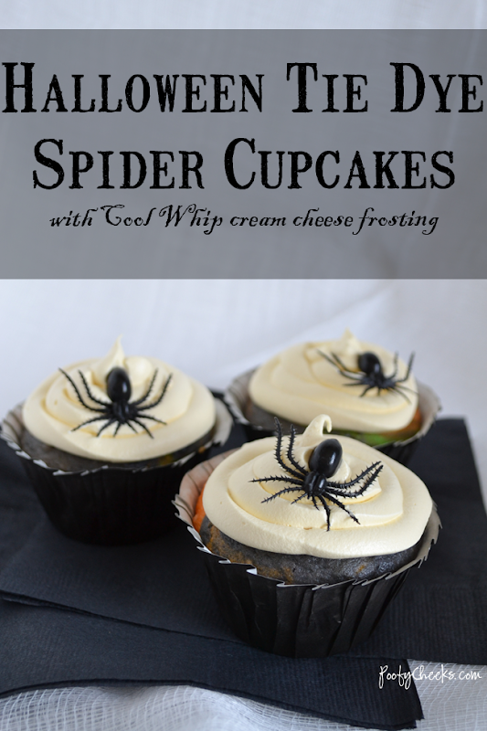 Tie Dye Spider Cupcakes by www.poofycheeks.com