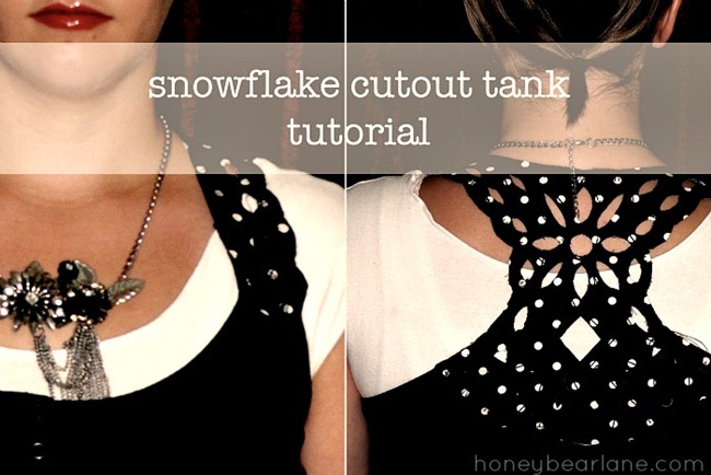 Snowflake Cut Out Tank Tutorial by HoneyBear Lane
