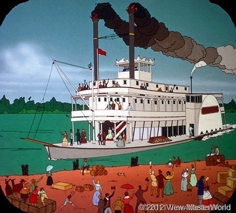 View-Master Westward Expansion (B812), Scene B-3: Mississippi Steamboat, 1830s
