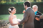 The couple met their officiant for the first time just minutes before their service. They had both already written vows in advance.