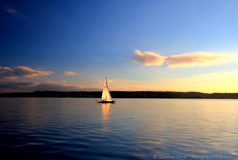 Sunset sailboat lake Constance
