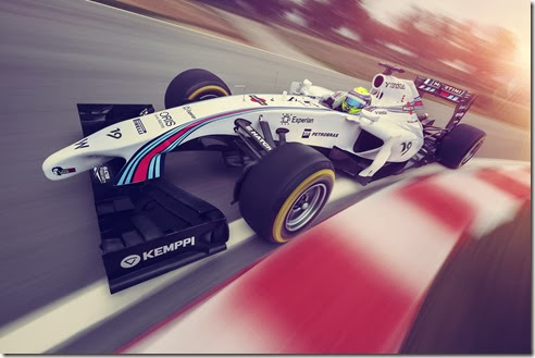 Williams Martini Racing Launch.<br />6th March 2014.<br />The Williams Mercedes FW36 on track.<br />Photo: Williams Martini Racing.<br />ref: Digital Image 1063_WilliamsF1_Image_04_02a
