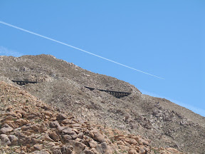 Looking up at a section of the Carrizo Gorge track.