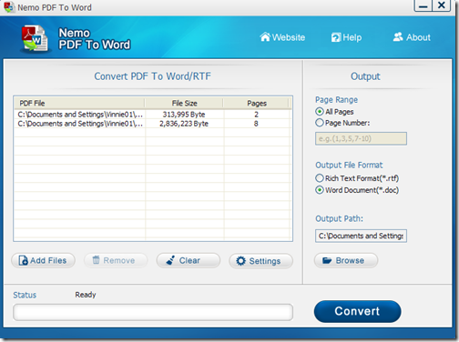 Nemo PDF To Word