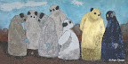 163 - Pépite - 2006<br />
40 x 80 - Sable, acrylique et or sur toile