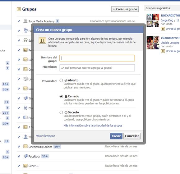 GRUPOS EN FB