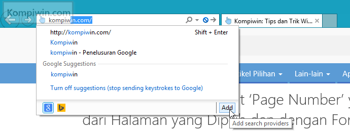 cara menambahkan google sebagai mesin telusur di internet explorer 002(1)