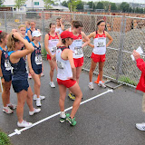 Bill Pollinger giving final instructions to the race walkers.