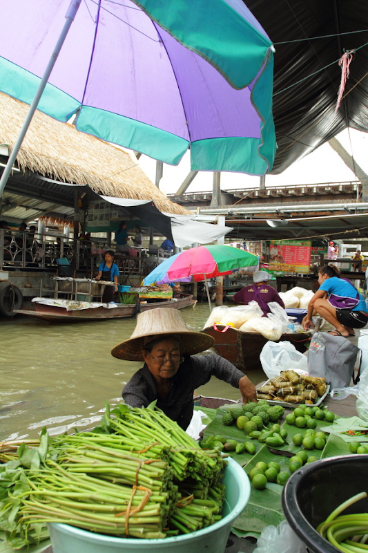 A Taling Chan Floating Market Moment in Bangkok, Thailand