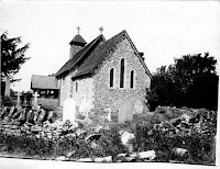 St Mary's Church. The church exterior from the south-west showing the flint-faced chancel and nave and timber bell turret, as well as some Norman survivals such as windows. Copyright © Oxfordshire County Council Photographic Archive. Reproduced with the kind permission of Oxfordshire Studies. This photograph may be purchased from their Heritage Search web site at http://www.oxfordshire.gov.uk/heritagesearch
