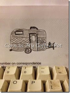 camper drawing on keyboard