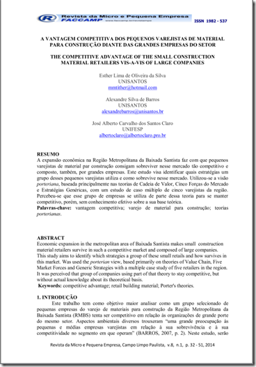 Artigo cientifico na area de administracao