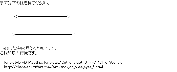 Trick on one's eyes