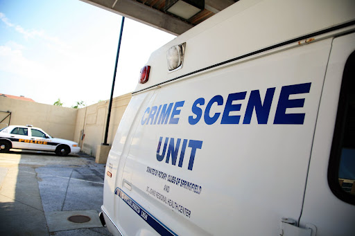 The Springfield Crime Scene van sits in the Springfield Police Department's parking lot.
Photo Credit: Alex Crowder