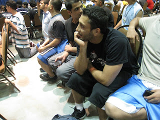 Br. Ali getting ready to play some ball..by biting his nails :P