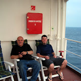 On the deck - with the other passenger, Noah.