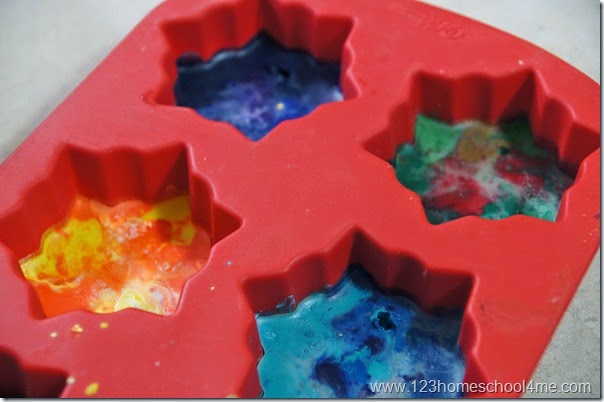 allow the melted crayons to cool until set allow the melted crayons to cool until set