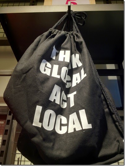 Terranova Think Global Act Local pullstring bag
