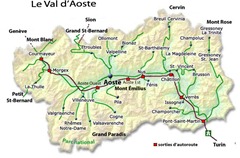 valle d'aosta cartina