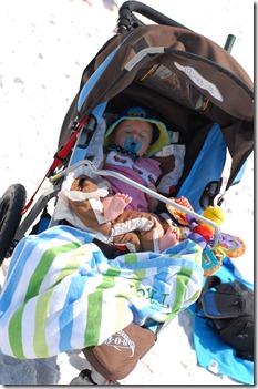 J in stroller