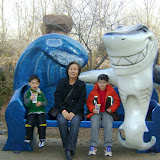 Michiko with the boys at the Denver aquarium