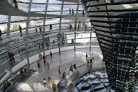 Inside the dome on the Reichstag