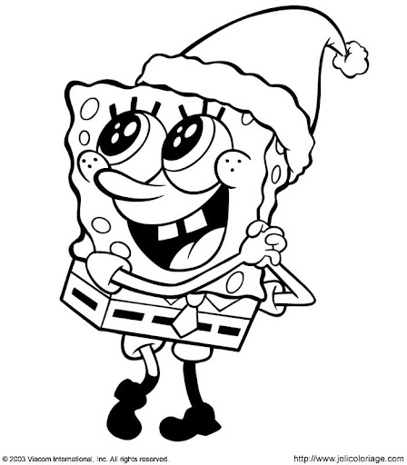 IMAGENES DE BOB ESPONJA EN NAVIDAD PARA COLOREAR BOB ESPONJA EN NAVIDAD