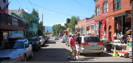 Stan & Carl crossing the street in downtown Creede